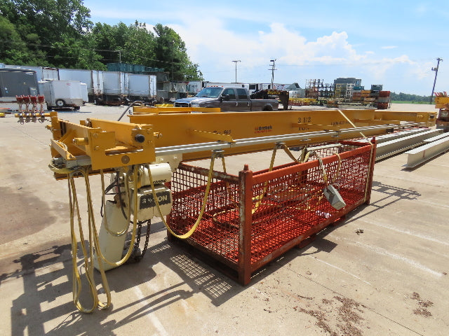 Brehob 3.5 Ton Free Standing Bridge Crane 16' Span 26' 5" Runway 19' 2" HUB