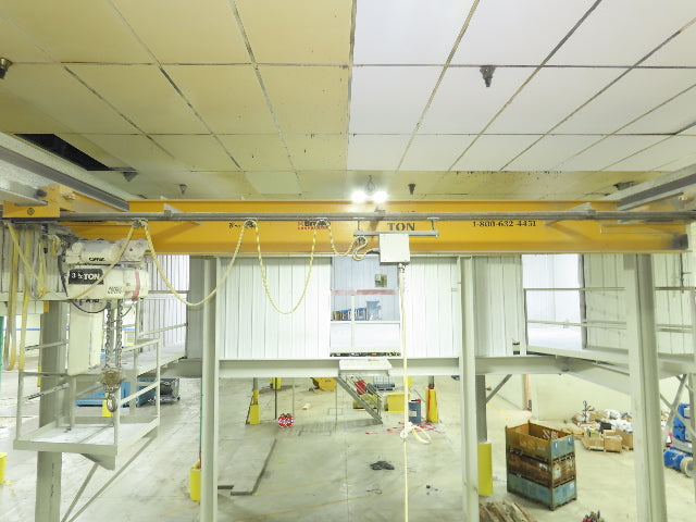 Brehob 3.5 Ton Free Standing Bridge Crane 16' Span 26' 5" Runway 19' 2" HUB