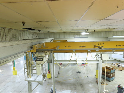 Brehob 3.5 Ton Free Standing Bridge Crane 16' Span 26' 5" Runway 19' 2" HUB