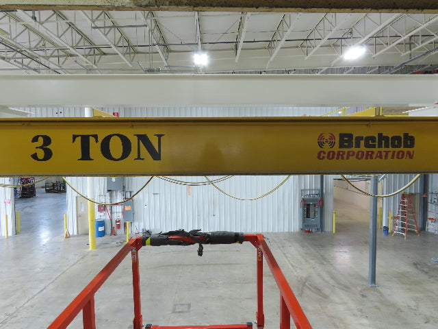 Brehob 3 Ton Free Standing Bridge Crane 18' Span 21' Runway 14' 5" HUB