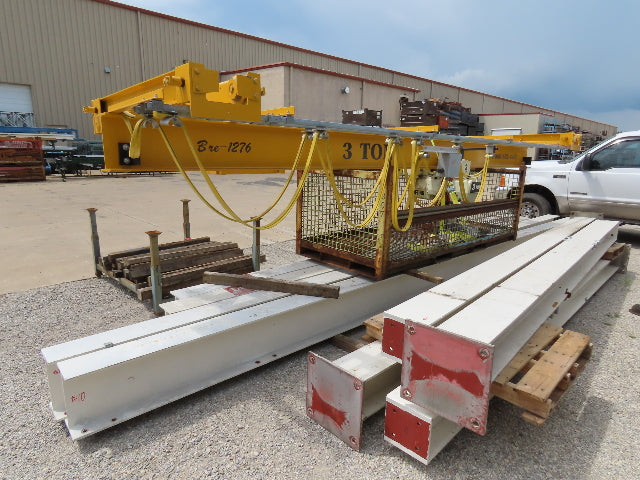 Brehob 3 Ton Free Standing Bridge Crane 18' Span 21' Runway 14' 5" HUB