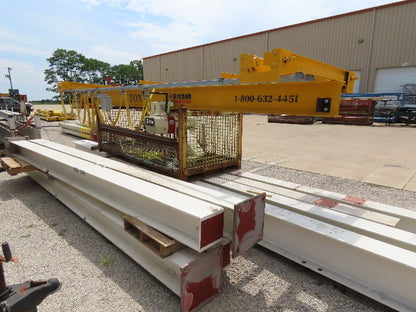 Brehob 3 Ton Free Standing Bridge Crane 18' Span 21' Runway 14' 5" HUB
