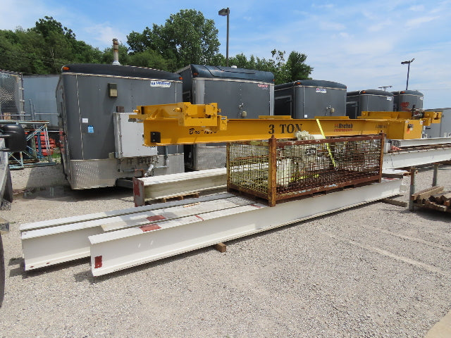Brehob 3 Ton Free Standing Bridge Crane 18' Span 21' Runway 14' 5" HUB