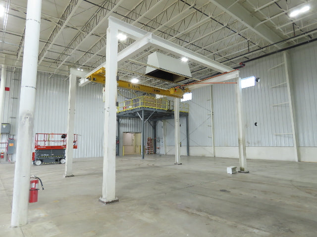 Brehob 3 Ton Free Standing Bridge Crane 18' Span 21' Runway 14' 5" HUB