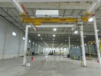 Brehob 3 Ton Free Standing Bridge Crane 18' Span 21' Runway 14' 5" HUB