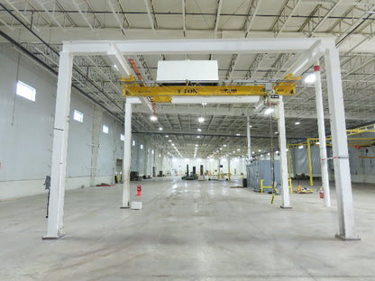 Brehob 3 Ton Free Standing Bridge Crane 18' Span 21' Runway 14' 5" HUB