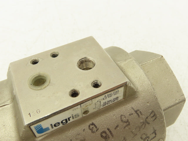 Legris 4203 40 Air-Actuated Axial Valve 1-1/2" NPT End Connections NC 10 Bar