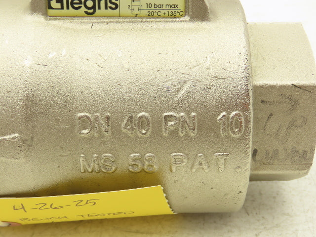 Legris 4203 40 Air-Actuated Axial Valve 1-1/2" NPT End Connections NPT 10 Bar