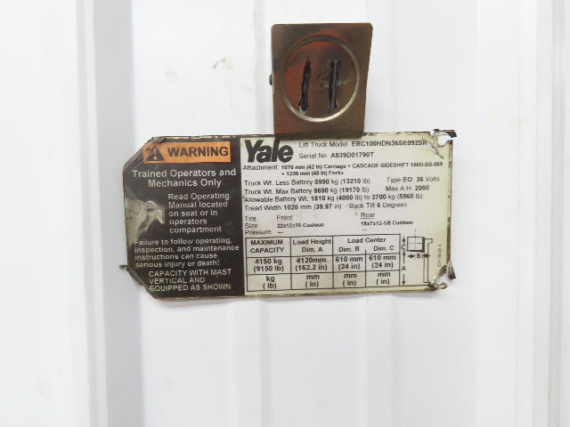 General Electric 375015 Yale Forklift Motor 23.5 Hp 48VDC Off ERC100HDN36SE092SR