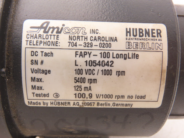 Gefran Hubner FAPY-100 Flange Mount DC Tachometer LongLife Drop-in for 5PY & BTG