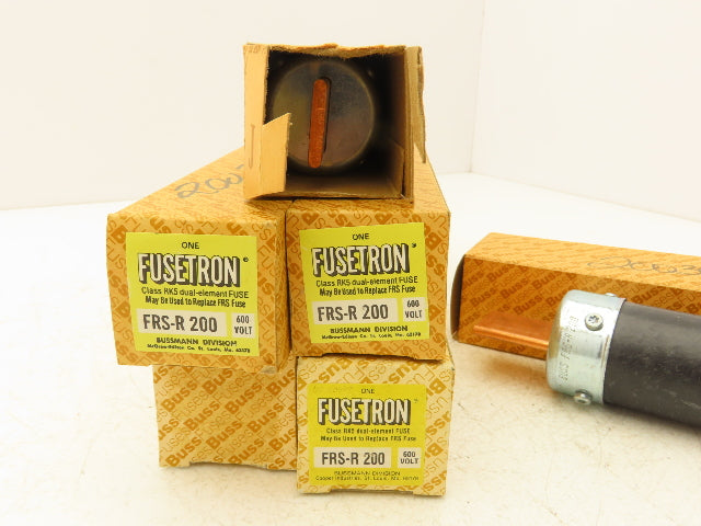 Buss FRS-R-200 FUSETRON Time Delay Fuse Dual Element 200A 600VAC Lot Of 6