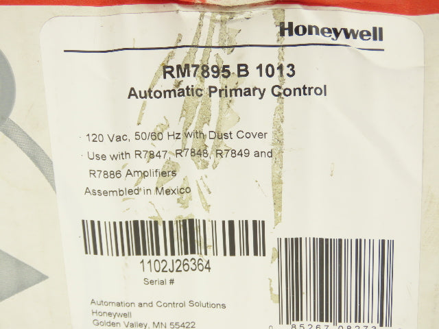 Honeywell RM7895B 1013 Primary Control On/Off Programmable Pre Ignition Purge