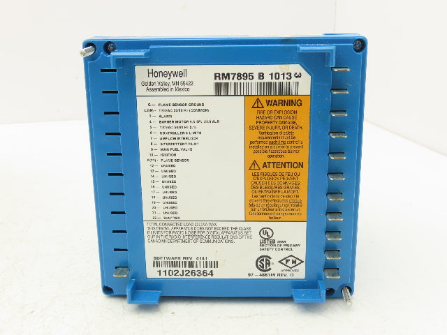 Honeywell RM7895B 1013 Primary Control On/Off Programmable Pre Ignition Purge