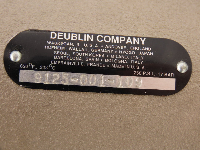 Deublin  9125-001-109 Rotary Union Self Supported 1-1/4" Nickel Plated Cast Iron