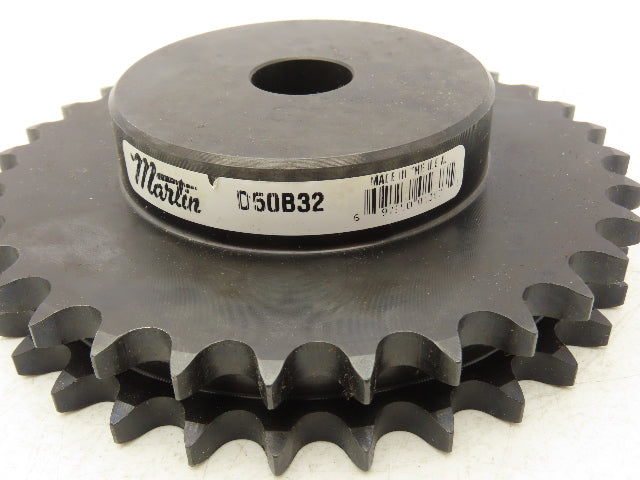 Martin D50B32 Sprocket Double Roller # 50 Chain 32 Teeth 1" Bore 6-3/4" OD