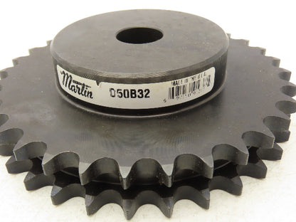 Martin D50B32 Sprocket Double Roller # 50 Chain 32 Teeth 1" Bore 6-3/4" OD