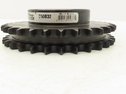 Martin D50B32 Sprocket Double Roller # 50 Chain 32 Teeth 1" Bore 6-3/4" OD