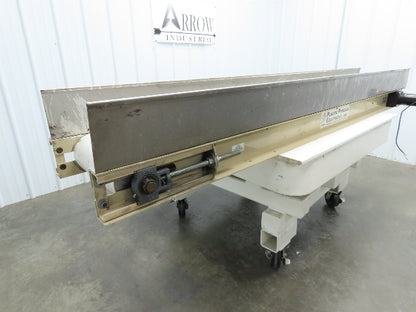 Plastic Process 16"x 8'L Slider Bed Conveyor 12"Belt 90VDC Direct Drive 36FPM