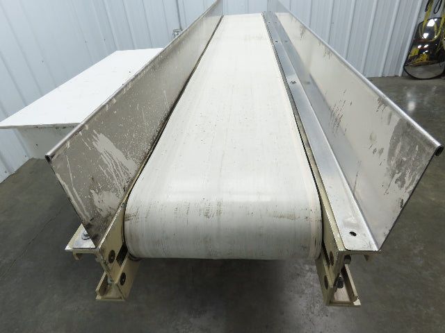 Plastic Process 16"x 8'L Slider Bed Conveyor 12"Belt 90VDC Direct Drive 36FPM