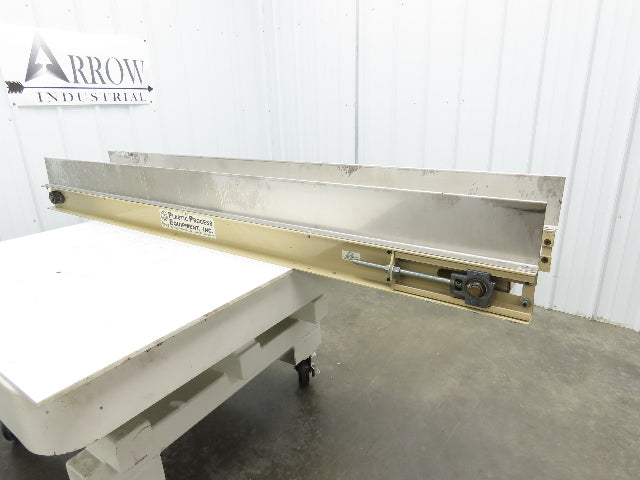 Plastic Process 16"x 8'L Slider Bed Conveyor 12"Belt 90VDC Direct Drive 36FPM