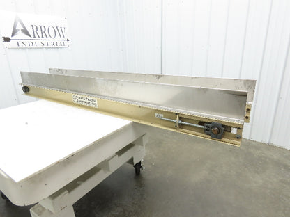 Plastic Process 16"x 8'L Slider Bed Conveyor 12"Belt 90VDC Direct Drive 36FPM