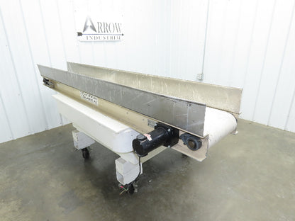 Plastic Process 16"x 8'L Slider Bed Conveyor 12"Belt 90VDC Direct Drive 36FPM
