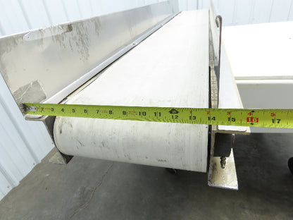 Plastic Process 16"x 8'L Slider Bed Conveyor 12"Belt 90VDC Direct Drive 36FPM