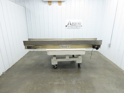 Plastic Process 16"x 8'L Slider Bed Conveyor 12"Belt 90VDC Direct Drive 36FPM