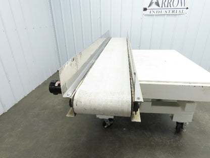 Plastic Process 16"x 8'L Slider Bed Conveyor 12"Belt 90VDC Direct Drive 36FPM