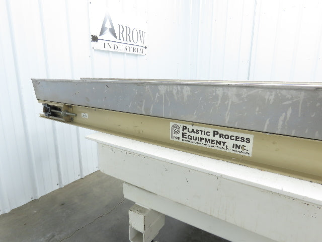 Plastic Process 16"x 8'L Slider Bed Conveyor 12"Belt 90VDC Direct Drive 36FPM