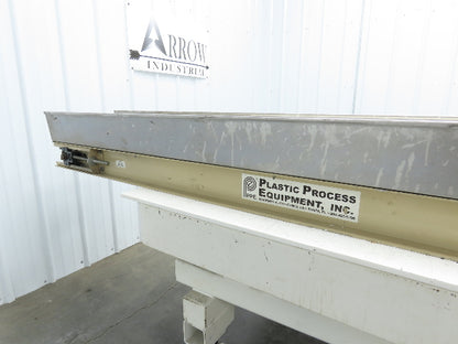 Plastic Process 16"x 8'L Slider Bed Conveyor 12"Belt 90VDC Direct Drive 36FPM