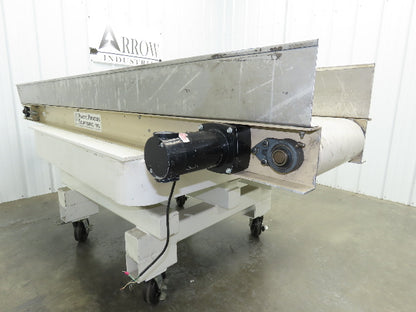 Plastic Process 16"x 8'L Slider Bed Conveyor 12"Belt 90VDC Direct Drive 36FPM