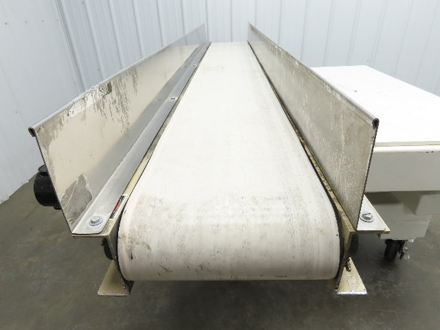 Plastic Process 16"x 8'L Slider Bed Conveyor 12"Belt 90VDC Direct Drive 36FPM