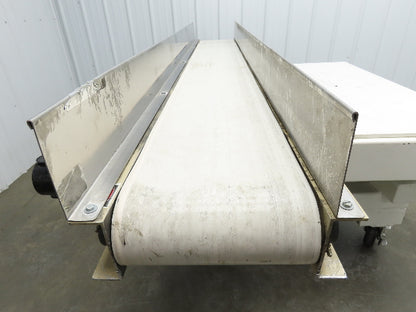 Plastic Process 16"x 8'L Slider Bed Conveyor 12"Belt 90VDC Direct Drive 36FPM