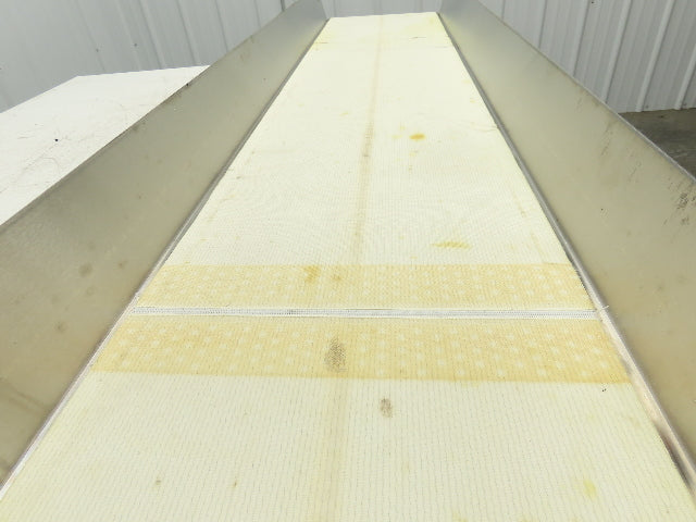 17"x 82"L Slider Bed Conveyor 15"Belt w/Stainless Sides 90VDC Belt Drive 94 FPM