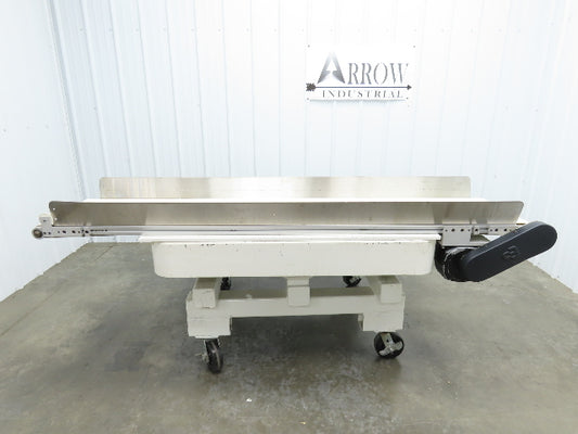 17"x 82"L Slider Bed Conveyor 15"Belt w/Stainless Sides 90VDC Belt Drive 94 FPM