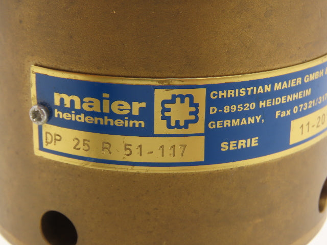 Maier DP 25 R 51-117 Rotary Joint for Water and Thermal Oil 145PSI Cooling/Hot