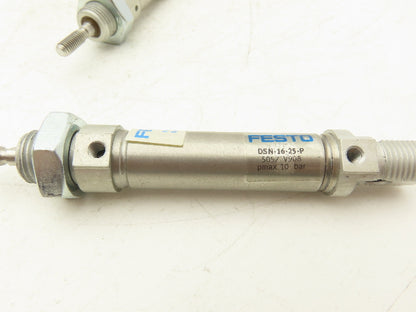 Festo DSN-16-25-P Pneumatic Cylinder 16mm Bore 125mm Stroke 145PSI Lot of 2