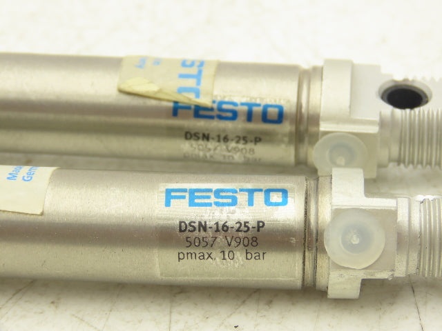 Festo DSN-16-25-P Pneumatic Cylinder 16mm Bore 125mm Stroke 145PSI Lot of 2