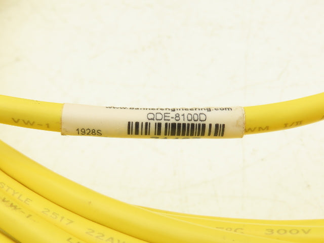 Banner Engineering QDE-8100D 8-Pin M12 Fem Straight Cordset 8x22AWG 30.5 Meter