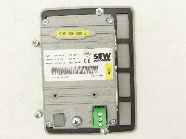 Sew Eurodrive DOP11B-10 HMI Controller Push Button Panel W/Screen 24V 18220266