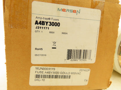 Mersen A4BY3000 Amp-Trap Fuse 3000 A 600 VAC 300 VDC Blade Type Class L