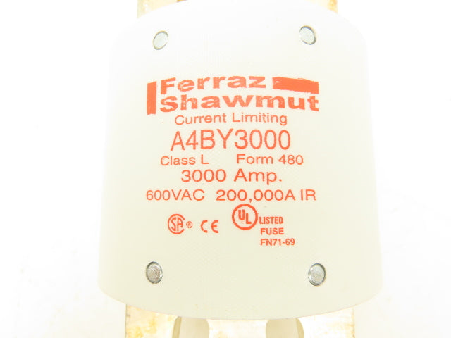 Mersen A4BY3000 Amp-Trap Fuse 3000 A 600 VAC 300 VDC Blade Type Class L