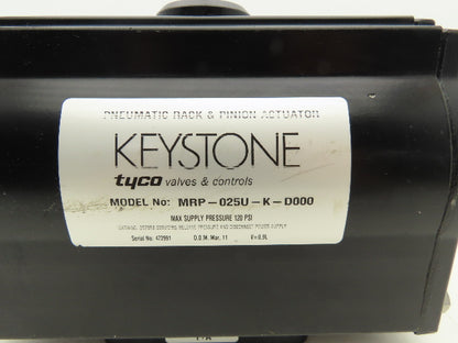 Keystone MRP-025U-K-D000 MRP Rack & Pinion Actuator Double Acting 120 PSI