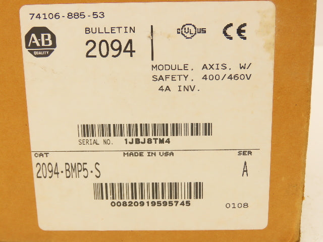 Allen Bradley 2094-BMP5-S Kinetix GuardMotion 6000 Axis Servo Drive 400/460V