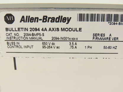 Allen Bradley 2094-BMP5-S Kinetix GuardMotion 6000 Axis Servo Drive 400/460V