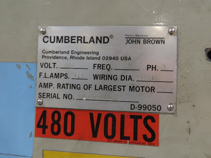 Cumberland 1456-3KN Plastic Granulator Shredder Chipper 14"x 56" 75Hp 460V  3PH