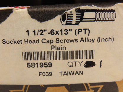 Brighton Best 581959 1-1/2"-6x 13" Socket Head Cap Screw Partially Threaded Bolt