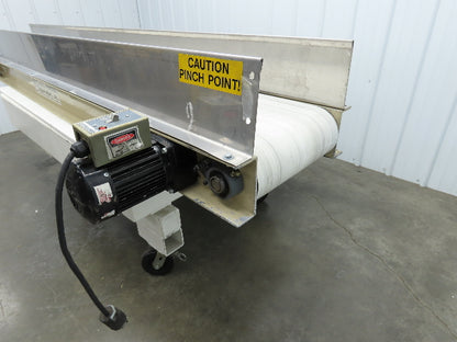 Plastic Process 16"x 8'L Slider Bed Conveyor 12"Belt 115V Direct Drive 19FPM