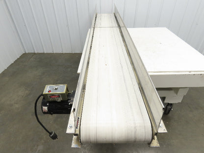 Plastic Process 16"x 8'L Slider Bed Conveyor 12"Belt 115V Direct Drive 19FPM